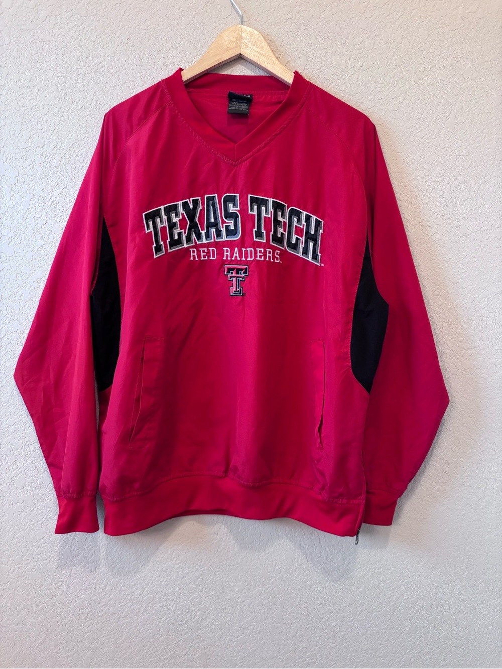 Texas Tech Red Raiders Red Pullover Vintage Sweatshirt Windbreaker Medium